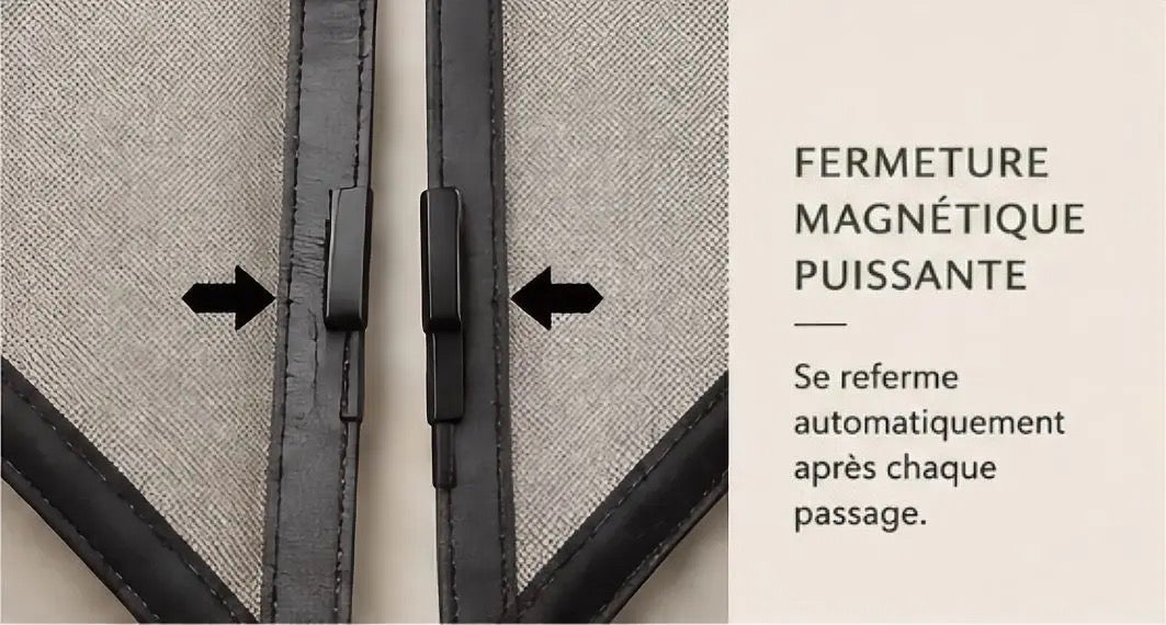 Rideau de porte magnétique Zenvira mains libres installation velcro