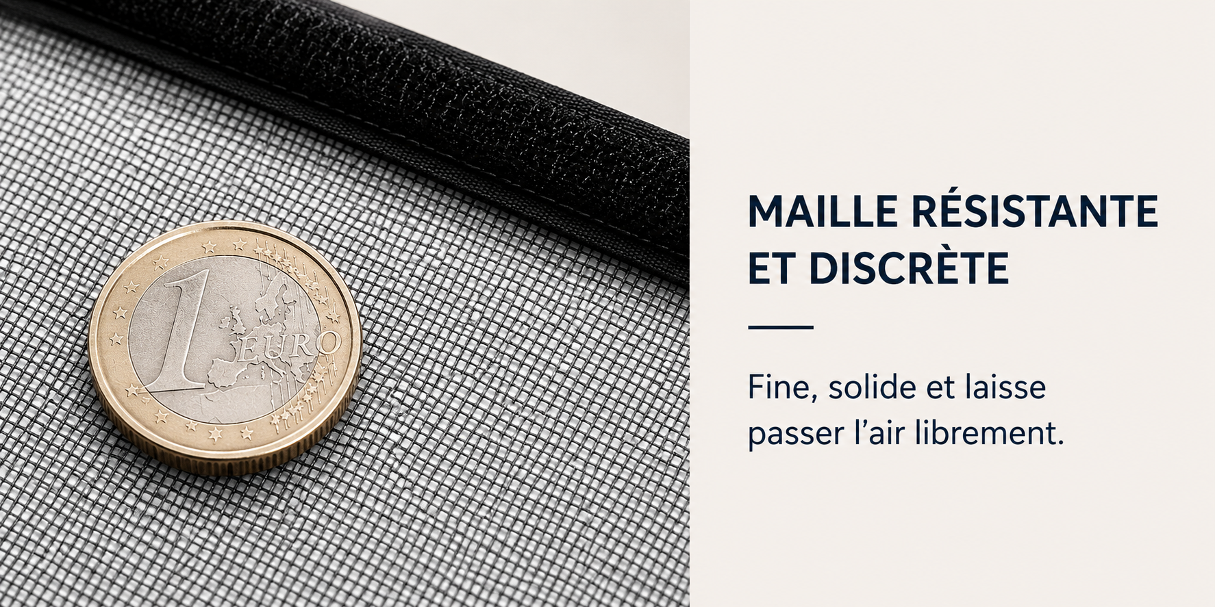 Moustiquaire fenêtre Zenvira maille noire installée sur fenêtre